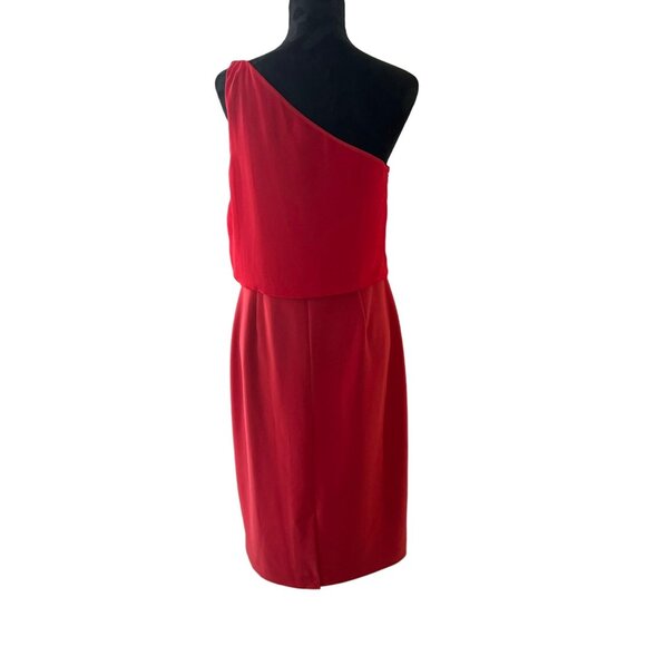 Lauren Ralph Lauren Women's 12 NWT Black Label One Shoulder Red Elegant Dress - Picture 5 of 8